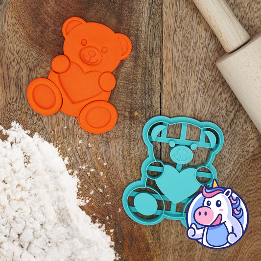 Valentine's Bear with Heart Cookie Cutter