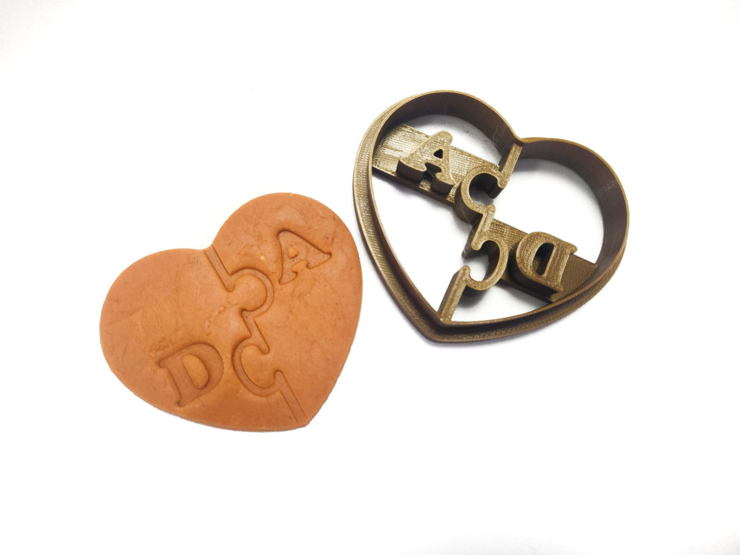 Custom personalized Saint Valentine heart puzzle cookie cutter pastry cutter icing cutter for your loved one Valentine's Gift - Malta Cookie Cutters