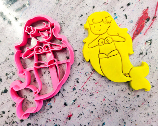 Super Cute Mermaid Siren Sirena Cookie Cutter - Malta Cookie Cutters