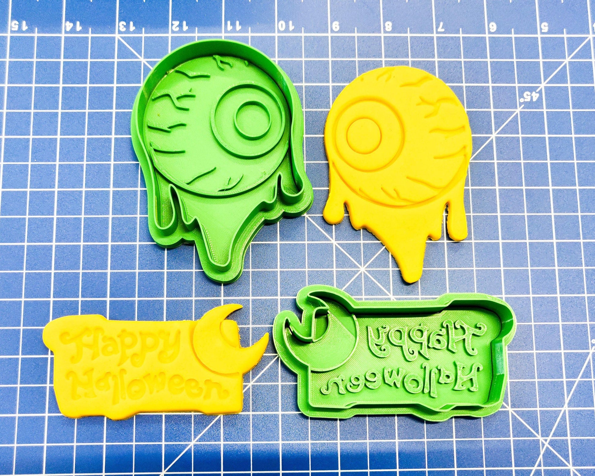 Spooky Gory Eye Cookie Cutter Text Season Greetings Custom Cookie Cutter - Malta Cookie Cutters