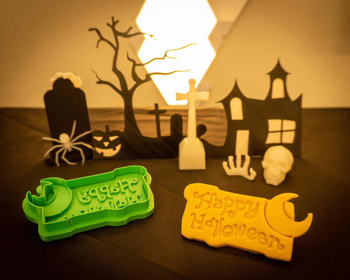 Happy Hlloween Cookie Cutter Text Season Greetings Custom Cookie Cutter - Malta Cookie Cutters
