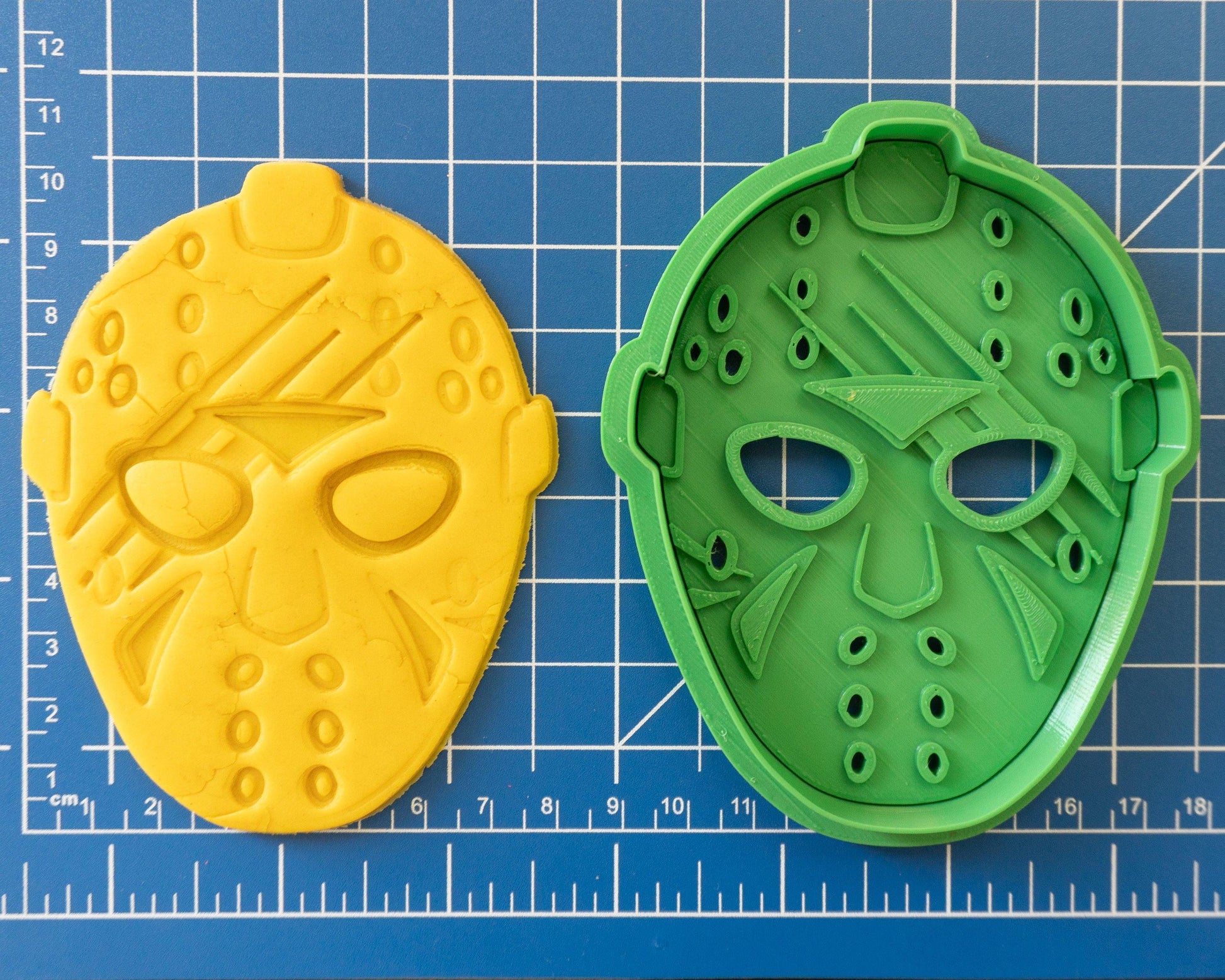 Halloween Cookie Cutters 5 Piece Set pick your own (Eye, Ghost, Jason, Happy Halloween, Tombstone, Coffin, and Sugar Skull) - Malta Cookie Cutters