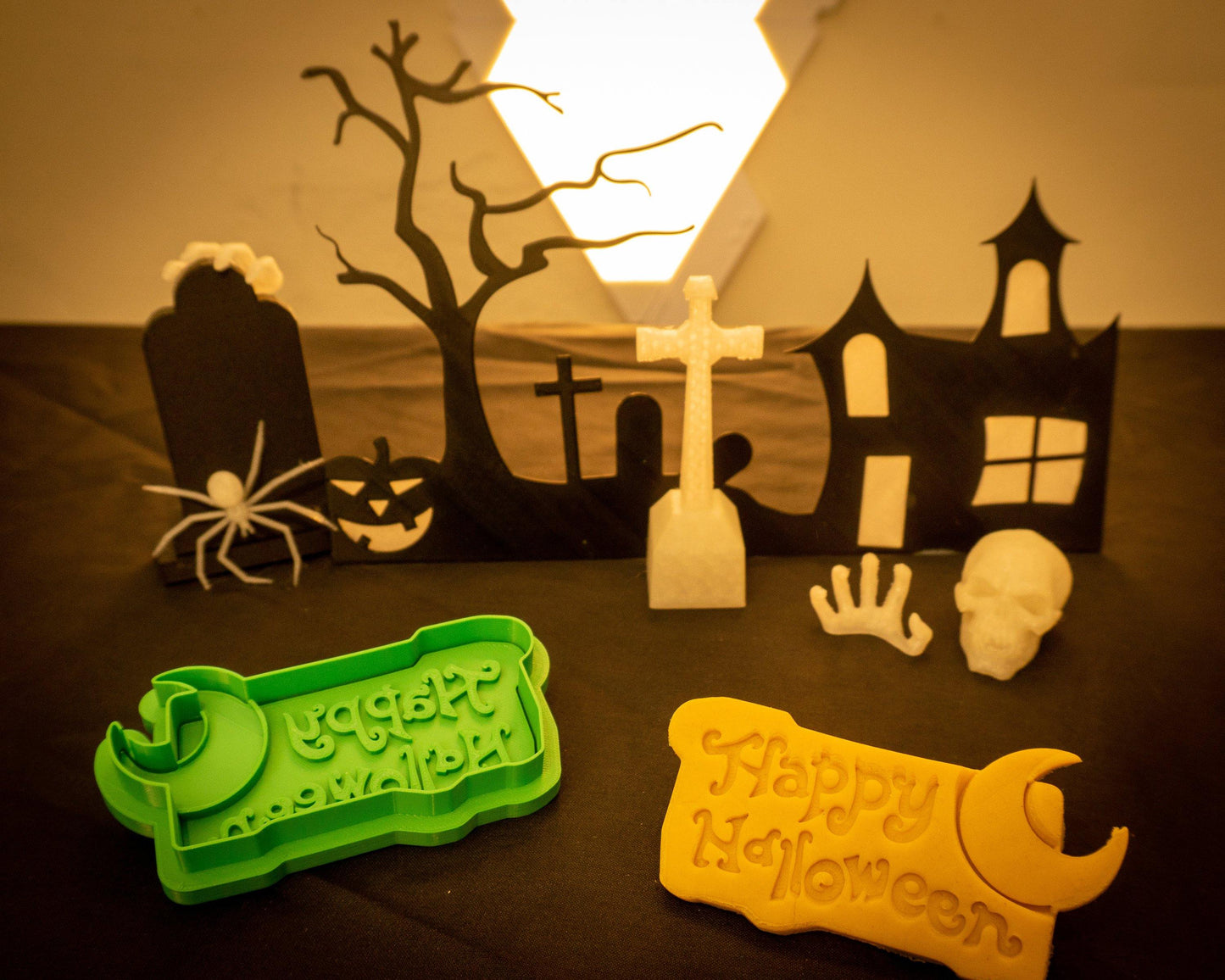 Happy Hlloween Cookie Cutter Text Season Greetings Custom Cookie Cutter - Malta Cookie Cutters