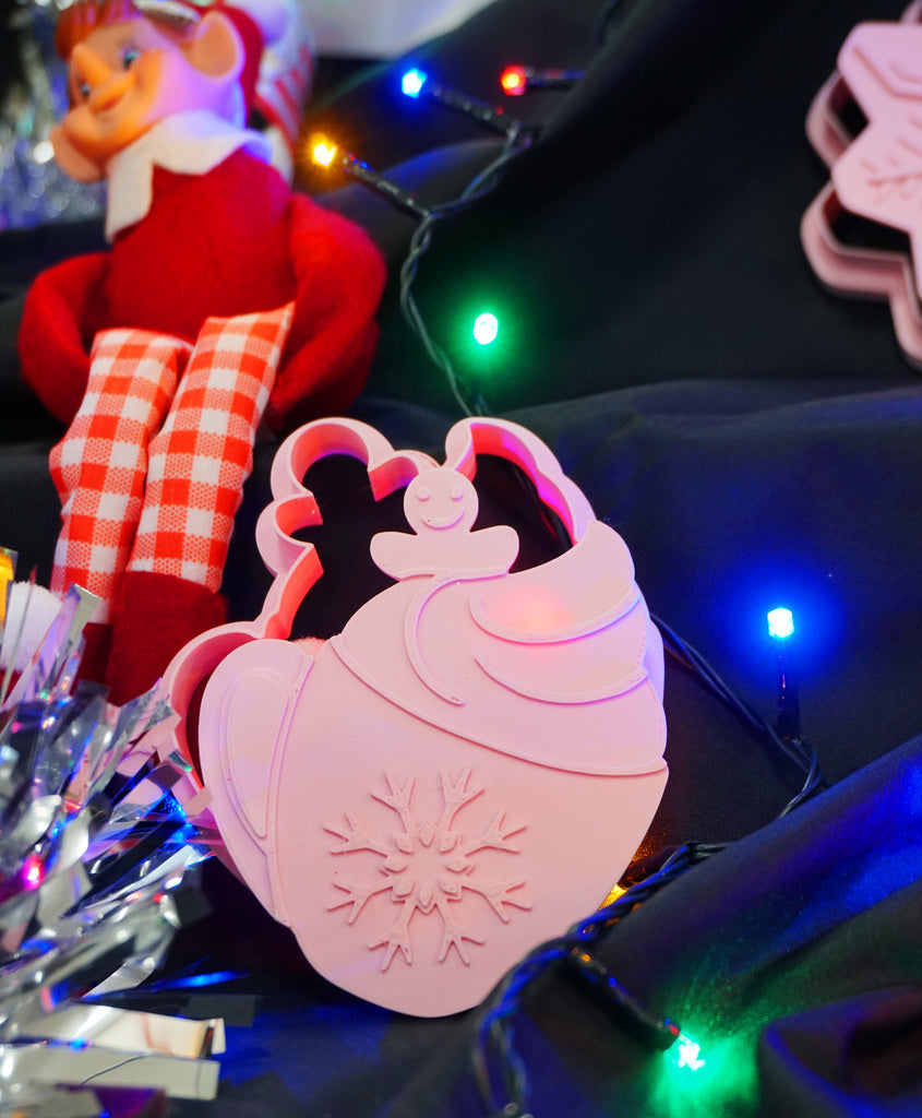 Xmas Christmas Cookie Cutters Set or Singles Fondant Cutters Clay Cutters Santa Snowflake Snowman Mistletoe Hot chocolate Mittens