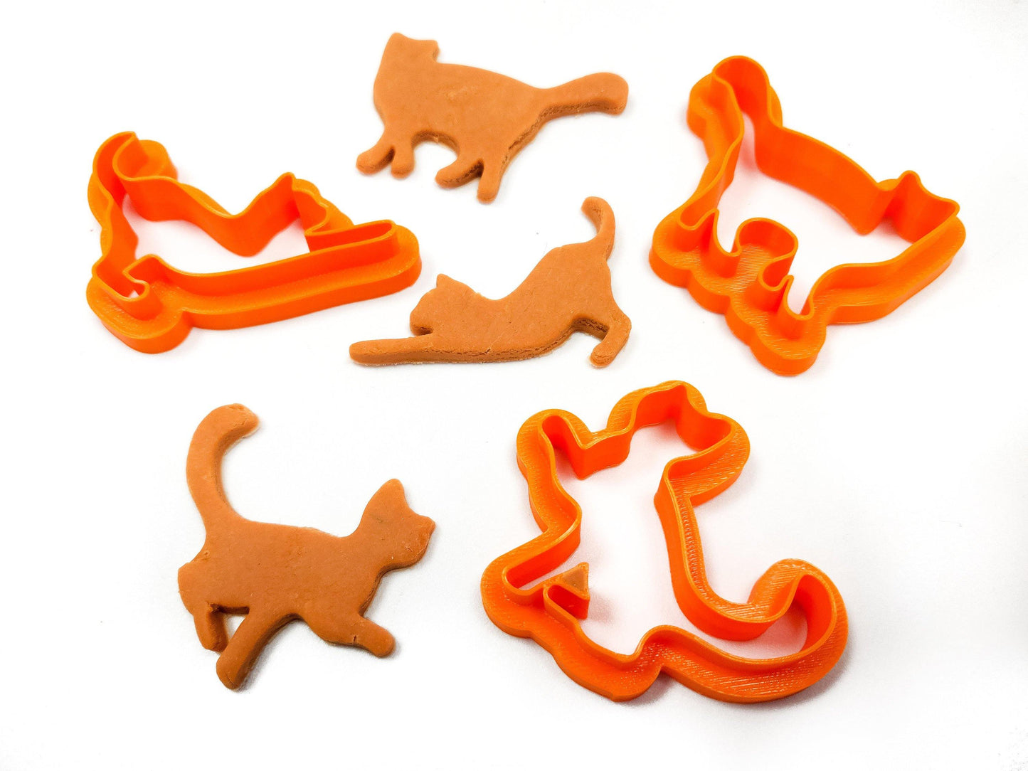 Cute Cat Cookie Cutters with different poses Stretching cat, sitting cat and walking cat icing cutter | biscuits fondant clay cheese - Malta Cookie Cutters