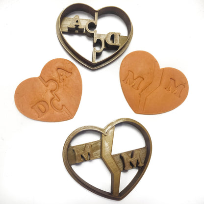 Custom personalized Saint Valentine heart puzzle cookie cutter pastry cutter icing cutter for your loved one Valentine's Gift - Malta Cookie Cutters